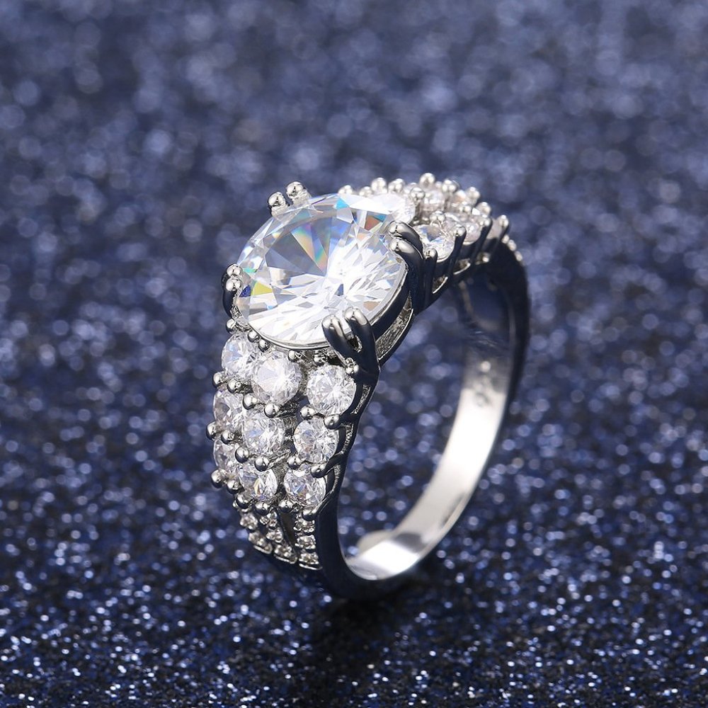 NEW 4CT Round Solitaire Diamond 925 Silver Ring - Picture 4 of 5